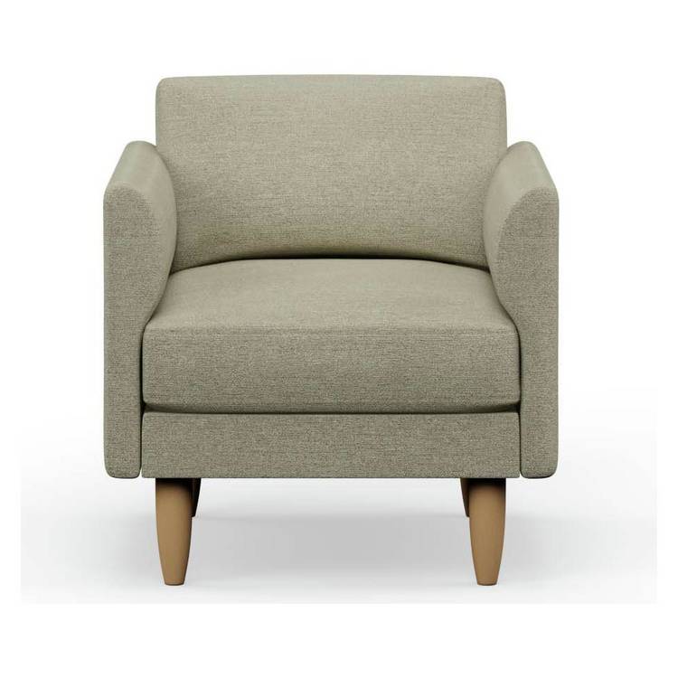 Hutch Fabric Curve Arm Armchair - Oat 0