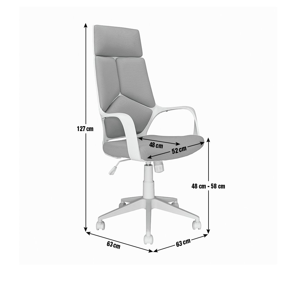 Alma High Back Office Chair - Grey 5