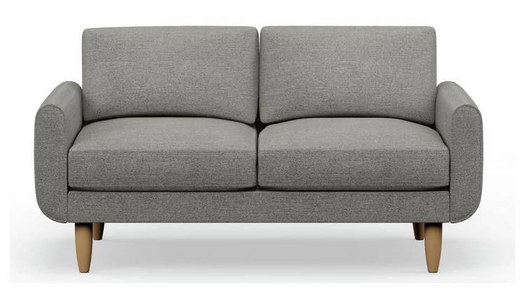 Hutch Fabric Round Arm 2 Seater Sofa - Dove Grey