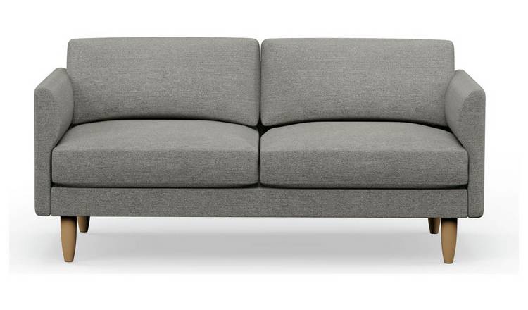 Hutch Fabric Curve Arm 3 Seater Sofa - Dove Grey