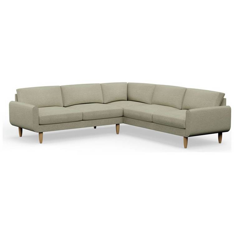 Hutch Fabric Round Arm 7 Seater Corner Sofa - Oat 0