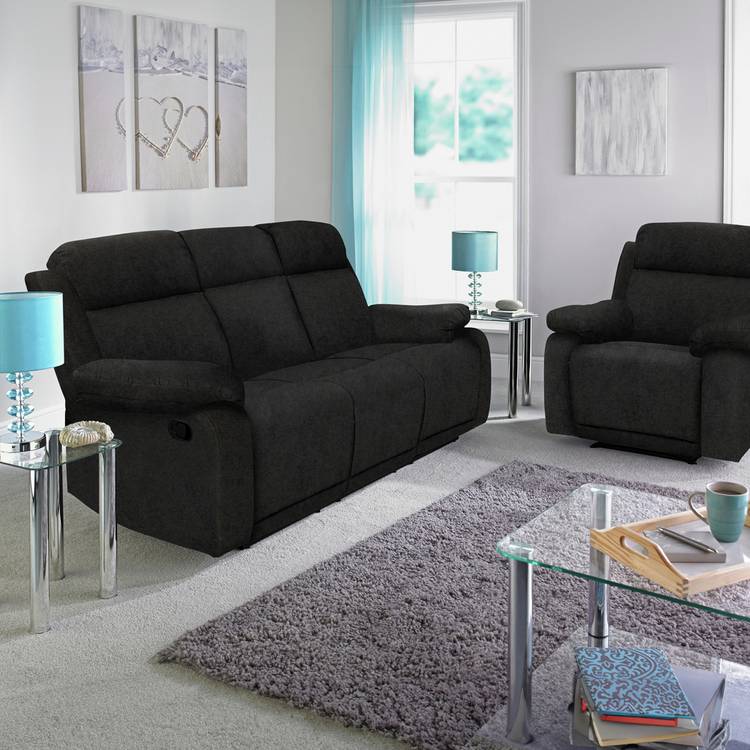 Argos Home Bradley Fabric 3 Seater Recliner Sofa - Grey 0