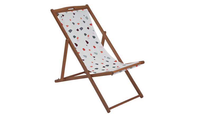 Buy Argos Home Wooden Deck Chair - Terrazzo | Garden chairs and sun