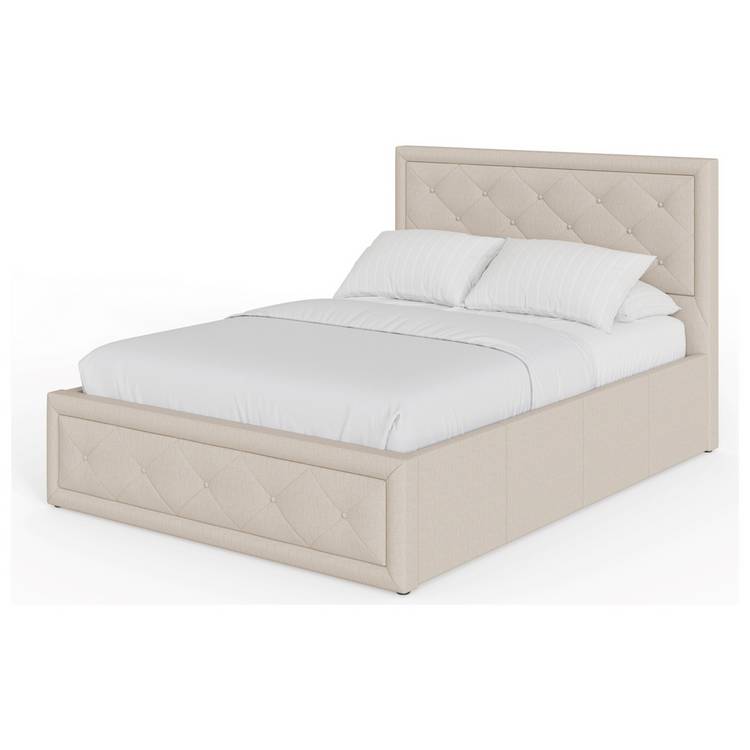 GFW Hollywood Kingsize Ottoman Bed Frame - Natural 0