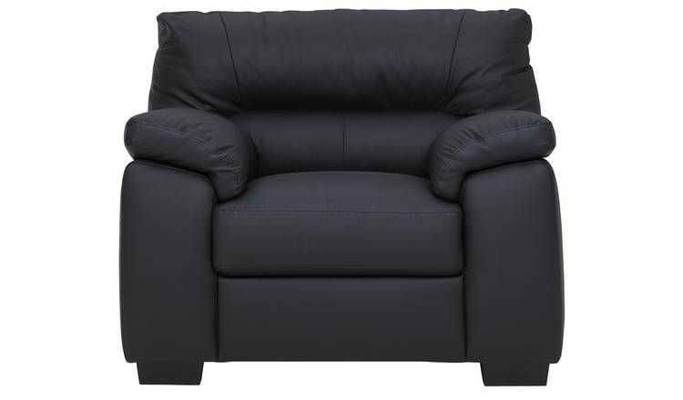 Buy Argos Home Piacenza Leather Mix Armchair - Black | Armchairs and