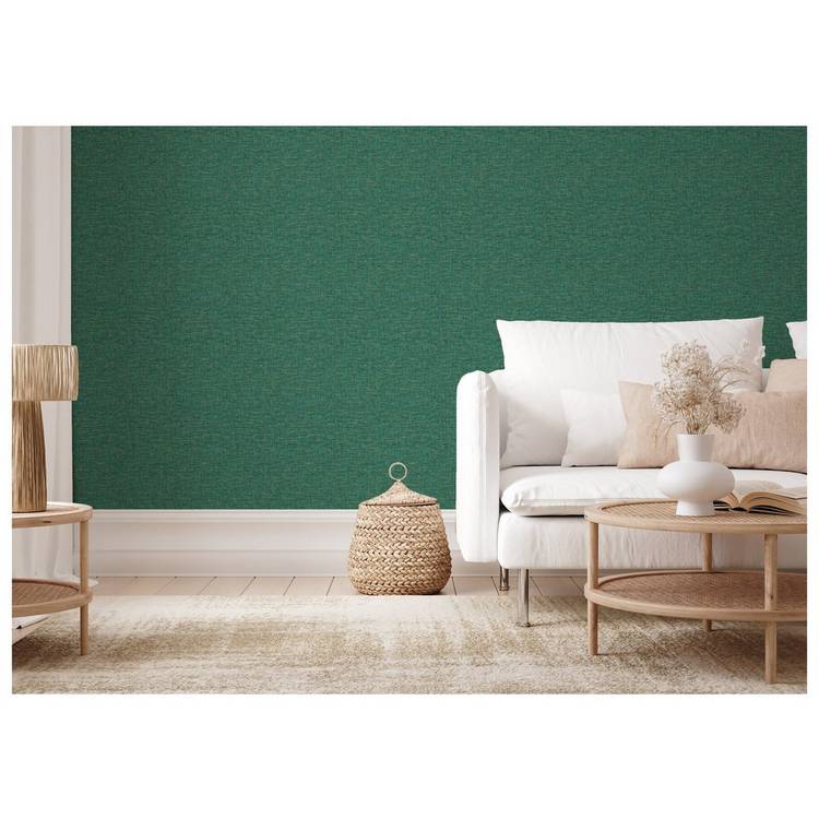 Esselle Home Weave Emerald Green and Gold Wallpaper 0