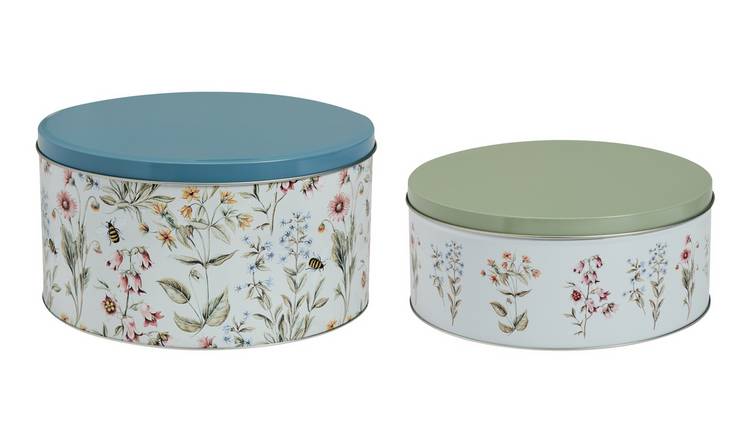 Argos Home Bee Floral Pack of 2 Cake Tin