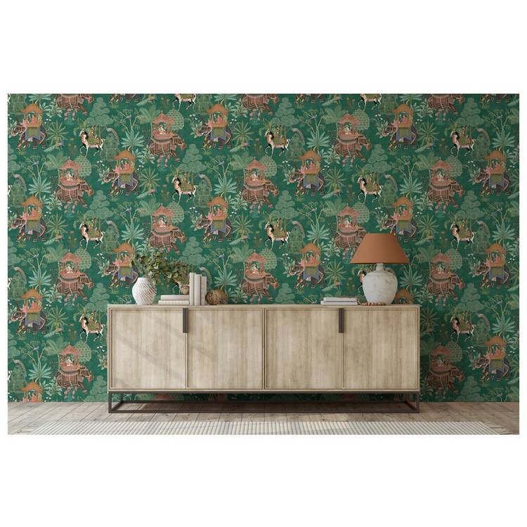 Esselle Home Emperors Garden Emerald Multi Wallpaper 0