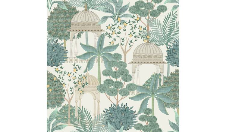 Esselle Home Exotic Pavilion Green Wallpaper