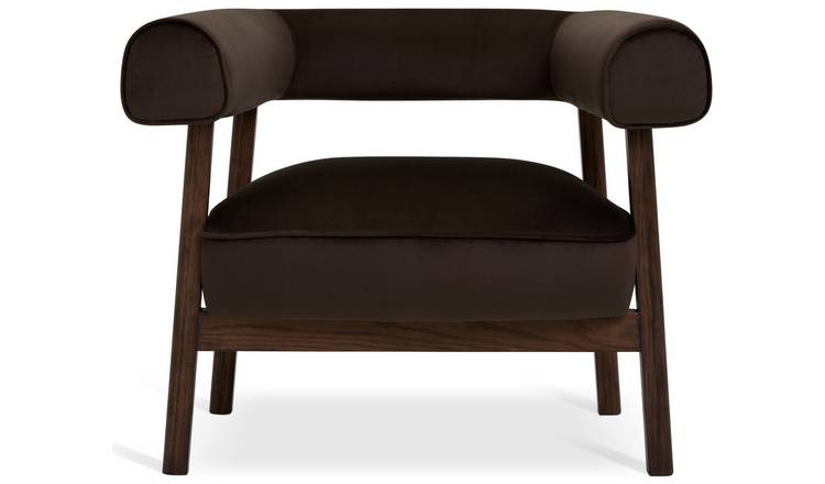 Habitat Elio Velvet Chair - Brown