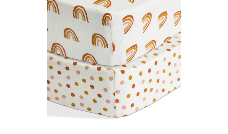 Habitat Cotton Jersey Rainbow Twin Nursery Fitted Sheet-Crib