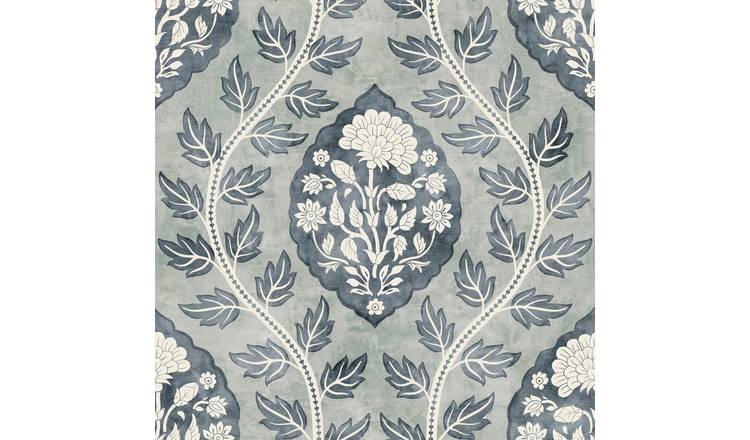 Esselle Home Cartouche Blue Wallpaper