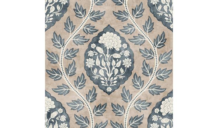 Esselle Home Cartouche Blue Wallpaper