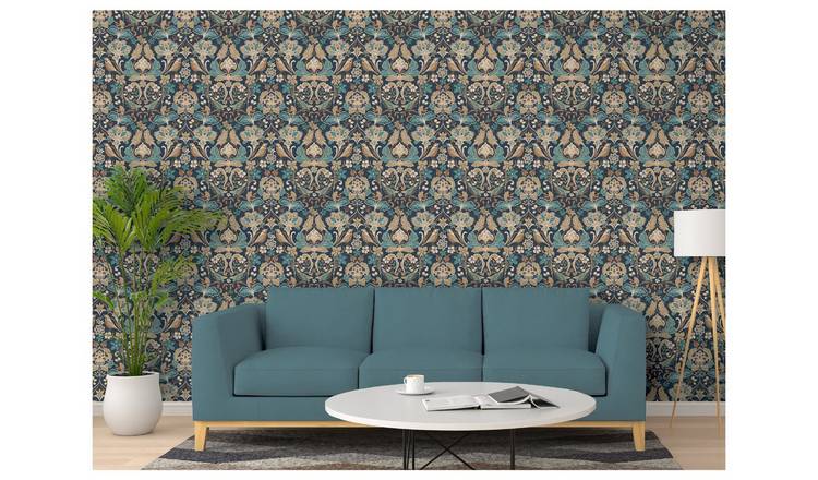 Arthouse Folk Floral Navy Wallpaper