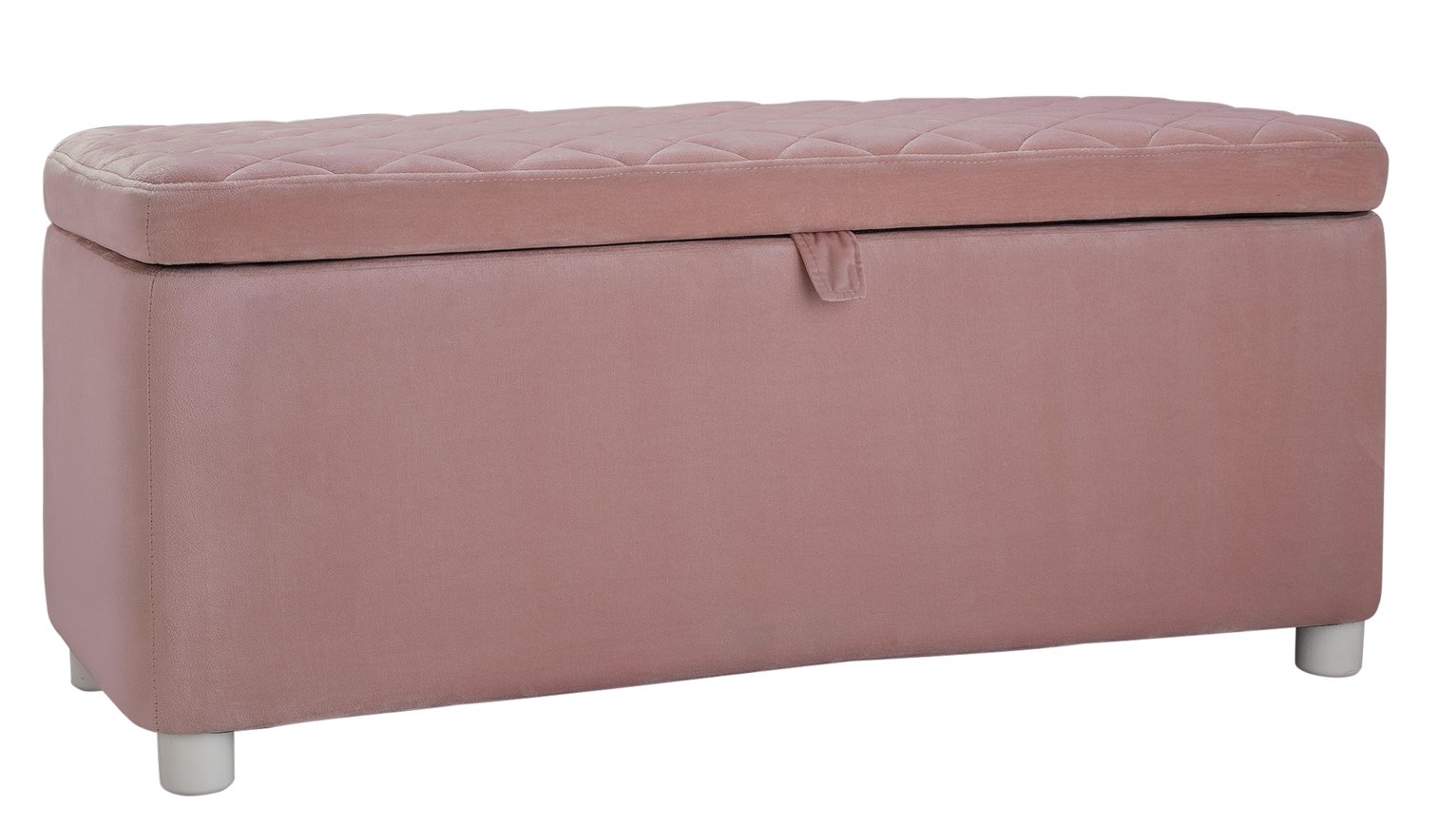 Argos Home Mila Large Velvet Ottoman - Blush Pink