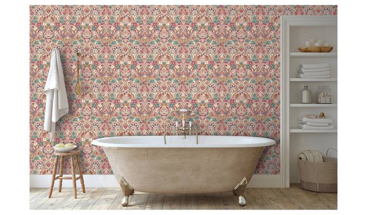 Arthouse Folk Floral Pink Wallpaper