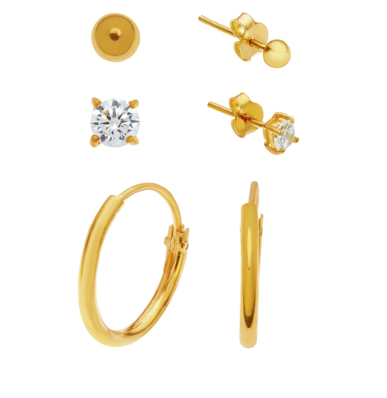 Revere Gold Plated Sterling Silver Ball & Hoop Earrings Review