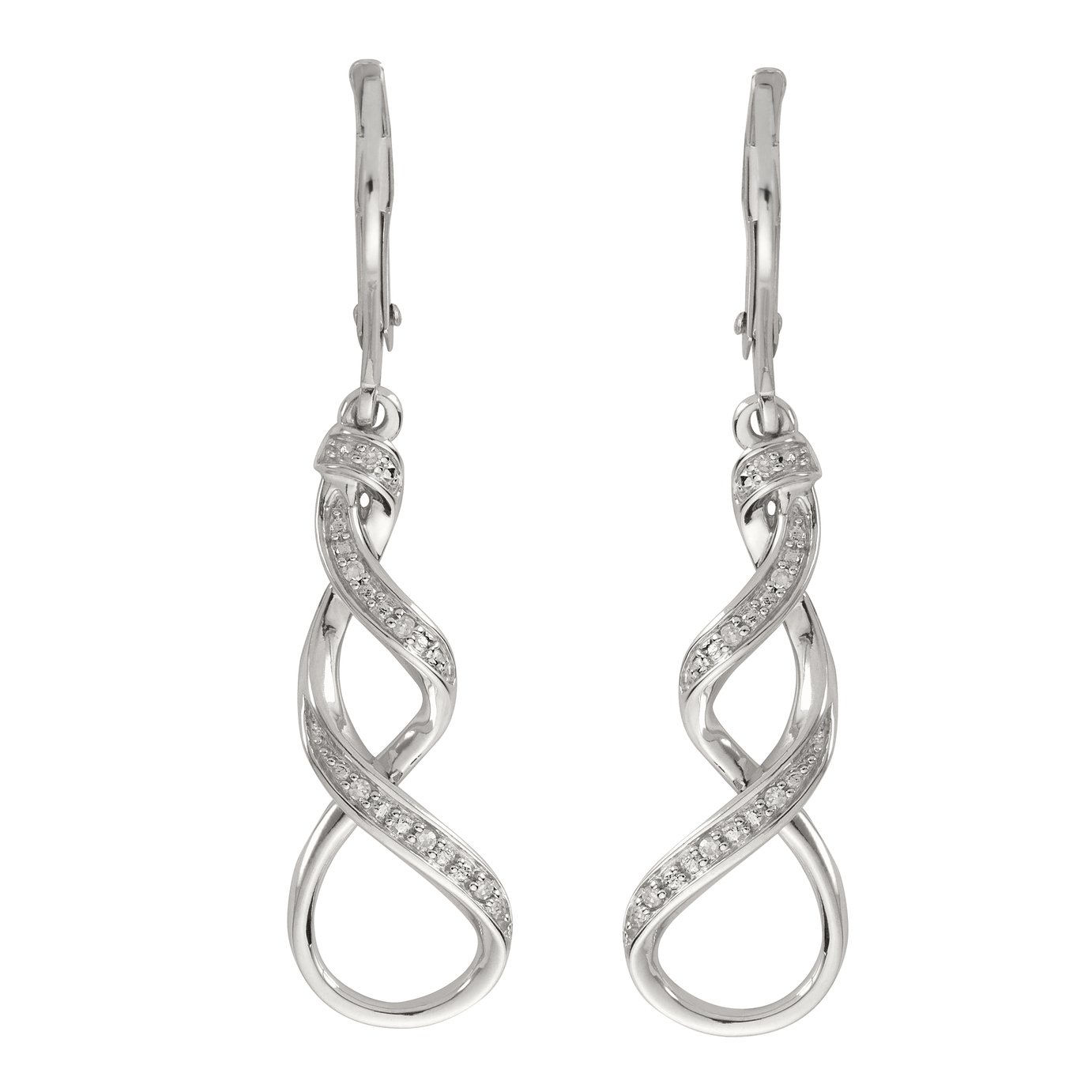 Revere Sterling Silver 0.04ct tw Diamond Twist Drop Earrings Review