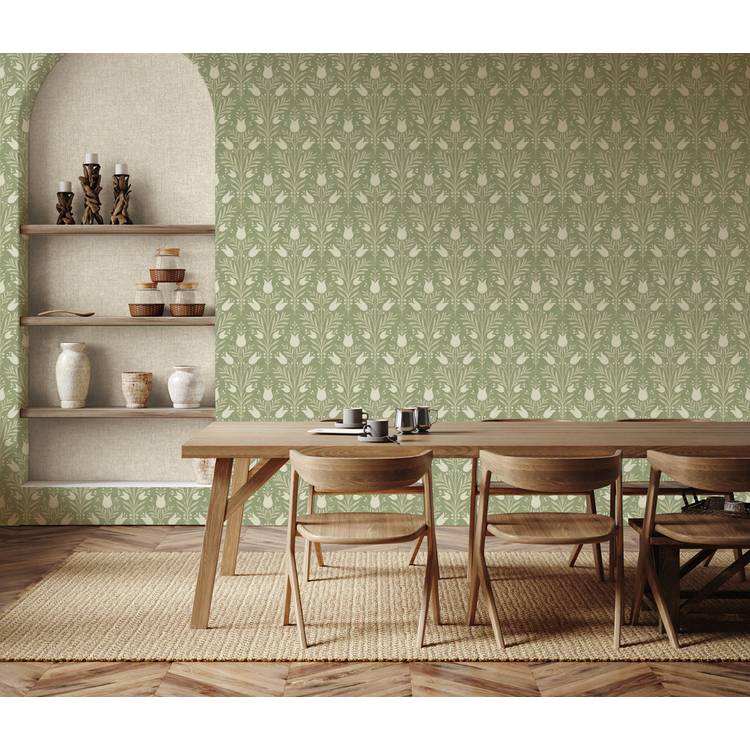 Esselle Home Tulip Green Wallpaper 0