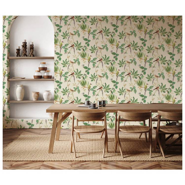 Esselle Home Cotton Garden Green Wallpaper 0