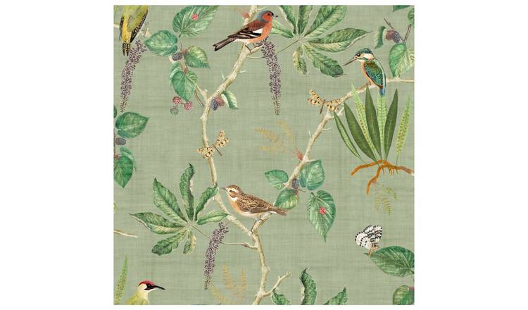 Esselle Home Hill Top Garden Sage Green Wallpaper