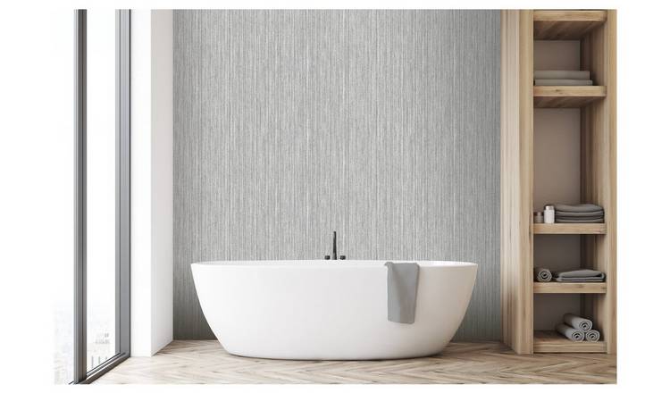 Arthouse Grasscloth Grey Wallpaper