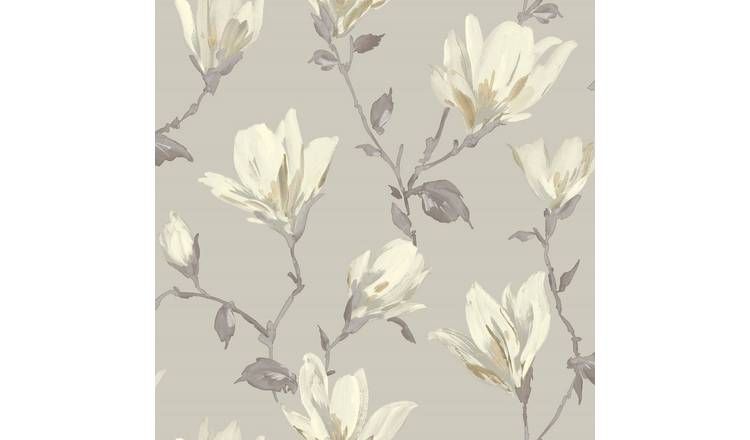 Arthouse Lily Floral Natural Wallpaper