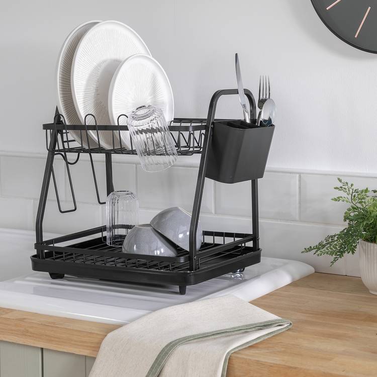 Argos Home 2 Tier Dish Drainer - Black 0