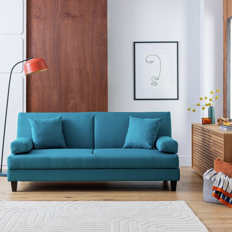 Habitat Chase Fabric Clic Clac Sofa Bed - Teal 0