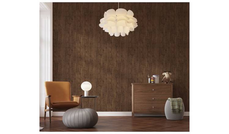 Arthouse Luxe Timber Brown Wallpaper