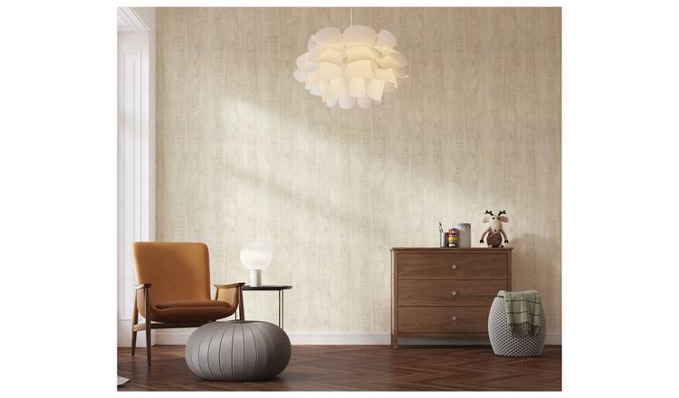 Arthouse Luxe Timber Ivory Wallpaper