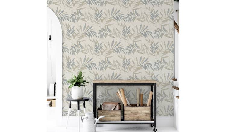 Arthouse Luxury Leaf Grey Wallpaper