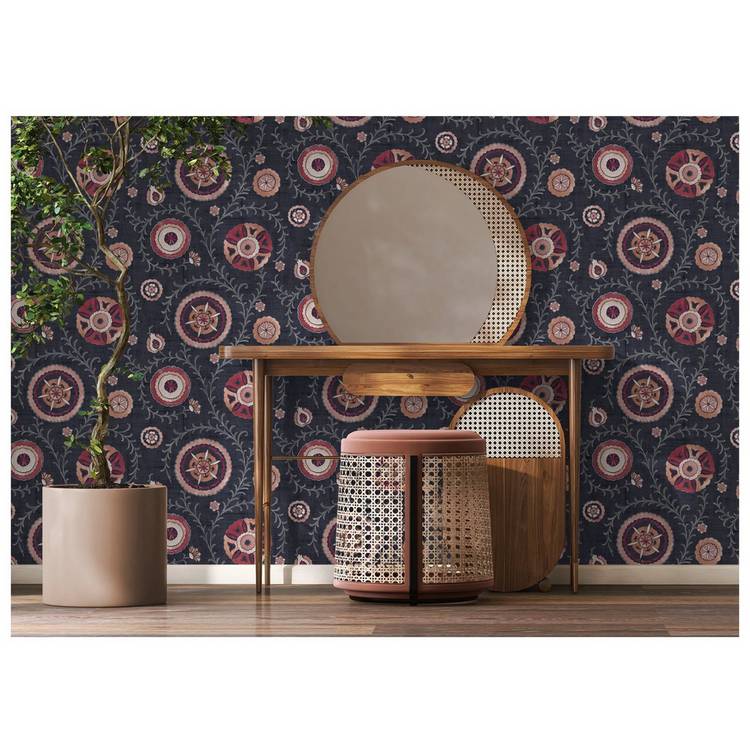 Esselle Home Nahlia Trail Navy Blue Wallpaper 0