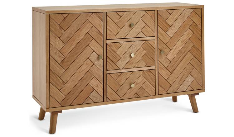 Habitat Afram 2 Door 3 Drawer Sideboard - Oak