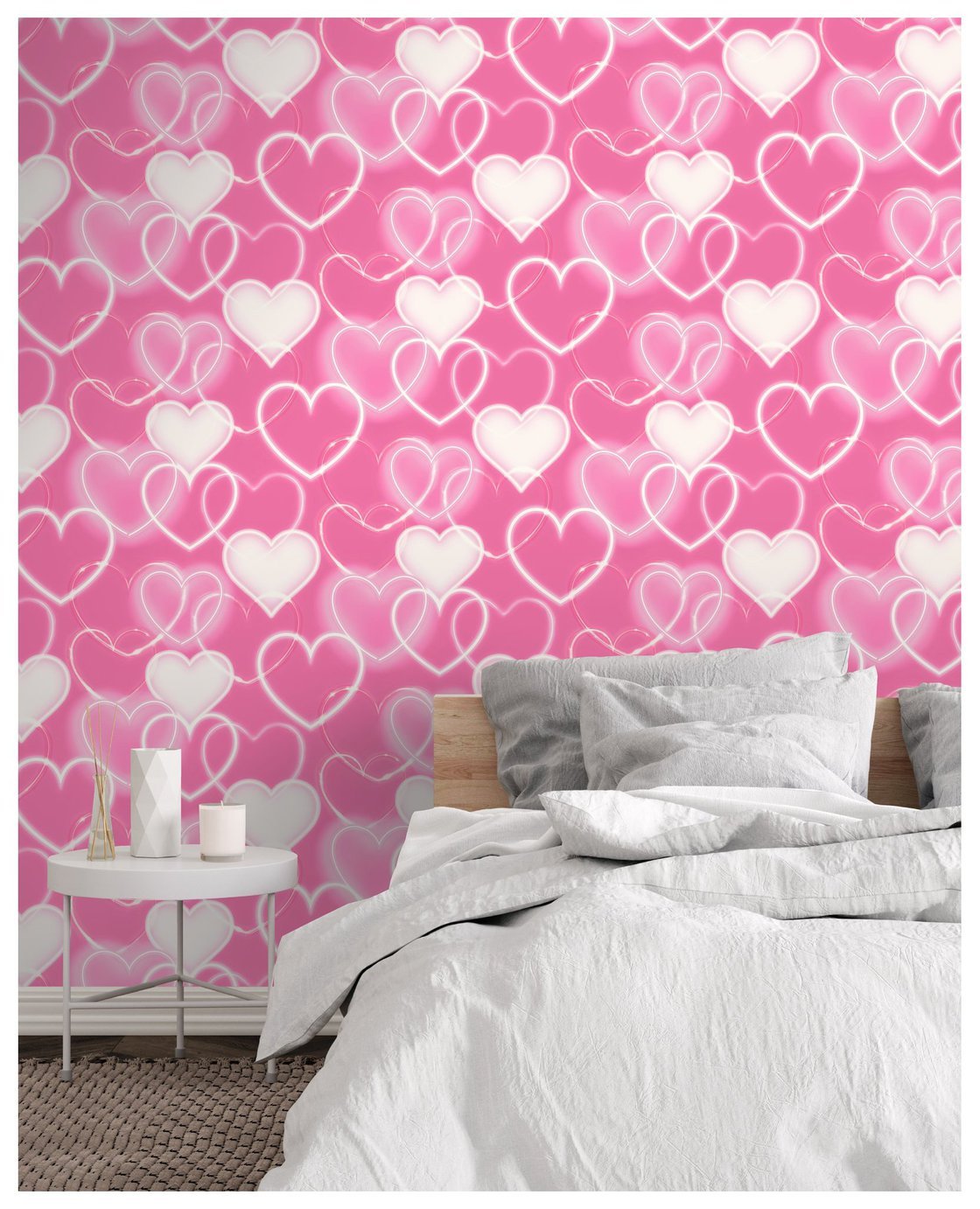 Arthouse Neon Style Heart Pink Wallpaper