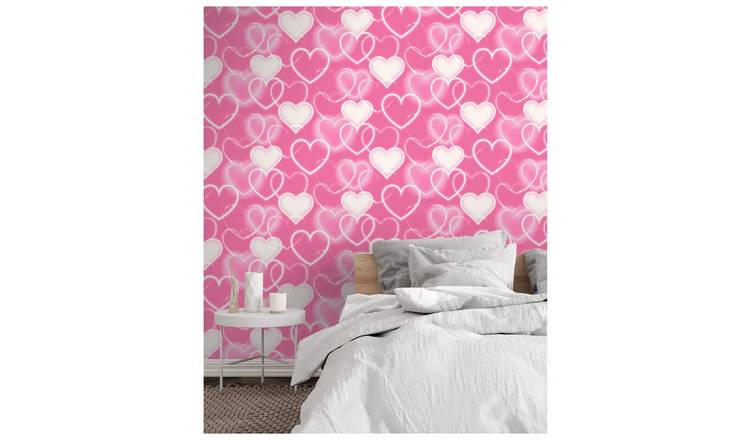 Arthouse Neon Style Heart Pink Wallpaper