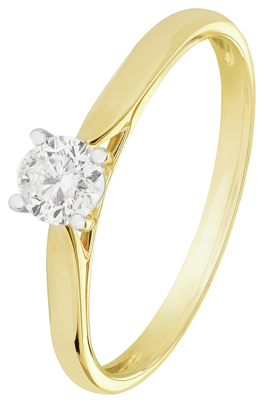 Revere 9ct Gold 0.33ct Diamond Solitaire Engagement Ring - N