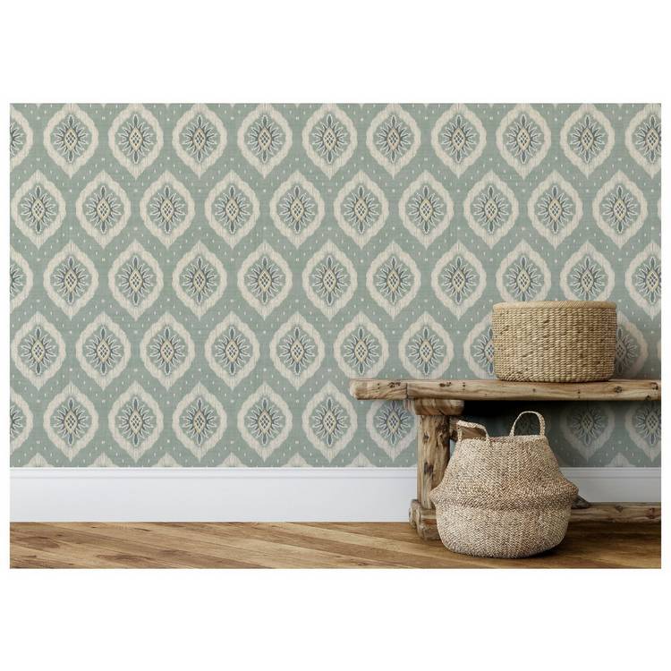 Esselle Home Odina Ikat Blue Wallpaper 0