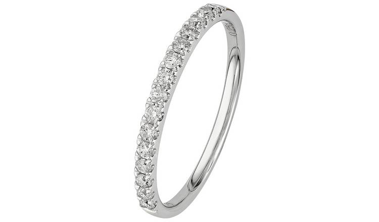 Revere 9ct White Gold 0.25ct Claw Set Eternity Ring - L