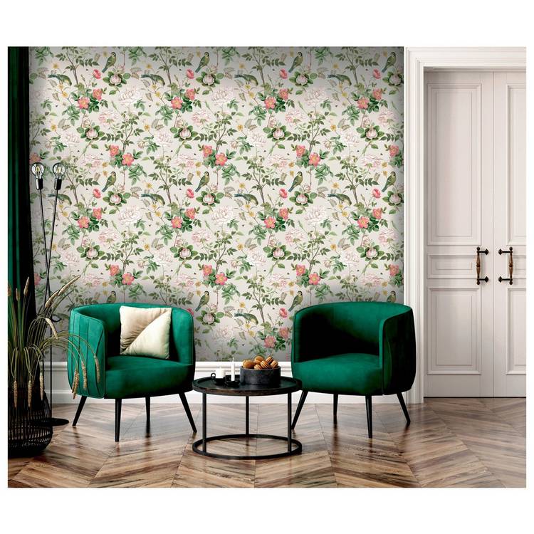 RHS Birdsong N Blooms Cream Wallpaper 0