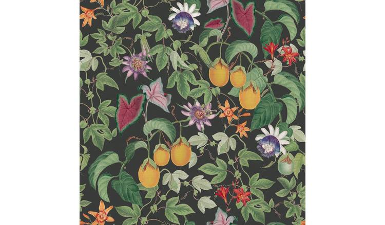 RHS Citrus N Vine Black Wallpaper