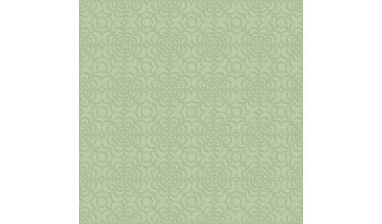RHS Dandy Floral Sage Wallpaper 