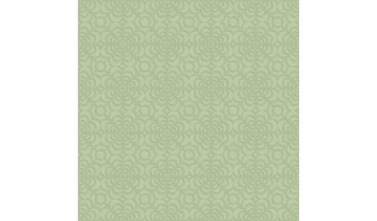 RHS Dandy Floral Sage Wallpaper 