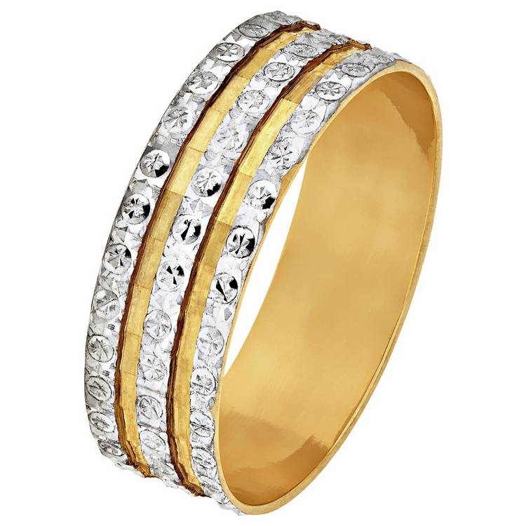 Revere 9ct Gold Diamond Cut Sparkle Wedding Ring - S 0