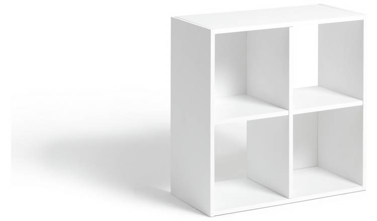 White storage shop shelf unit