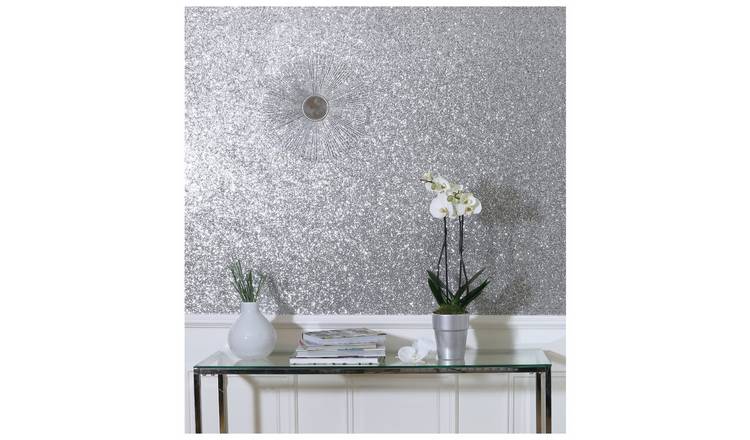 Arthouse Sequin Sparkle Silver Wallpaper