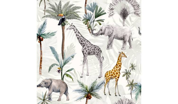 Arthouse Serengeti Animals Multicoloured Wallpaper