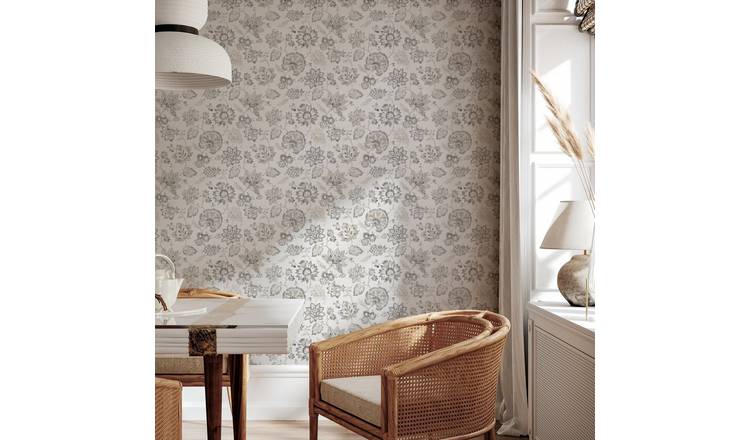 Arthouse Soft Jacobean Trail Soft Grey Wallpaper