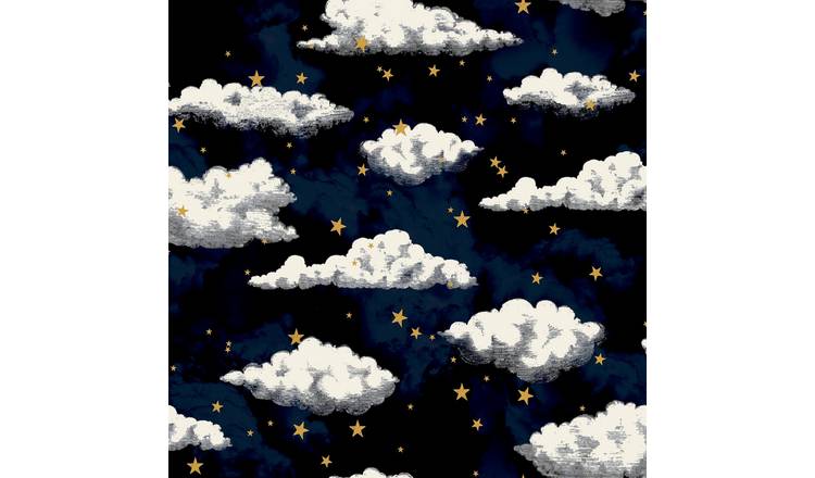 Arthouse Stars and Clouds Navy Wallpaper