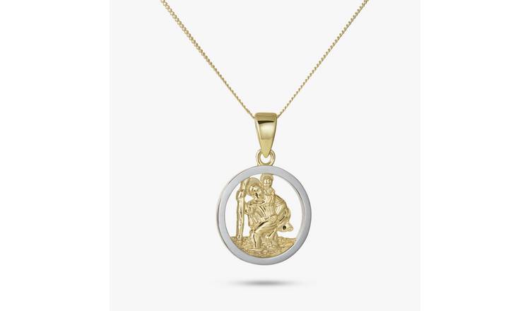 Revere Two Tone St. Christopher Pendant Necklace